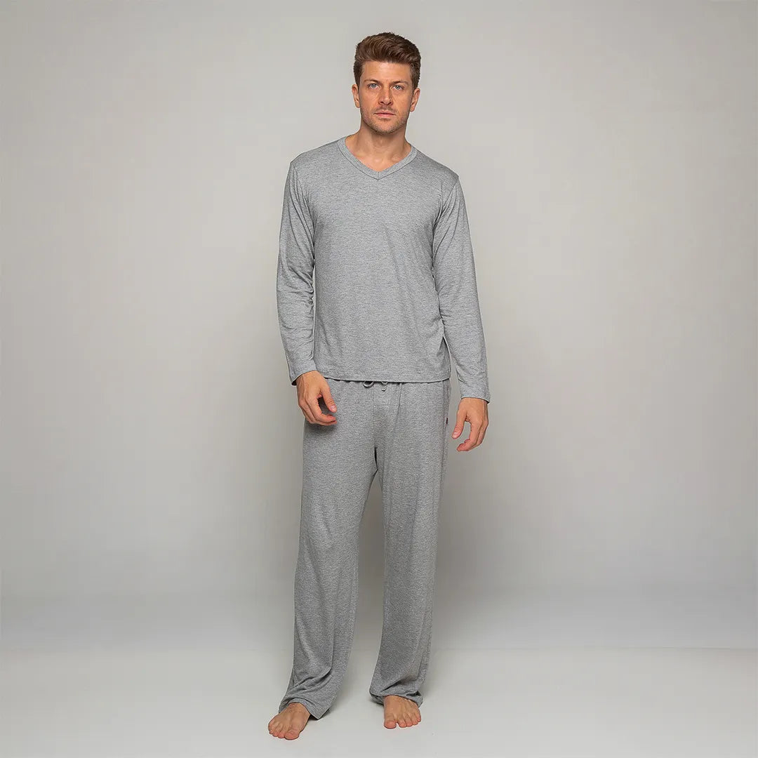 Pijama Masculino Comfty® (Camiseta Manga Longa + Calça)
