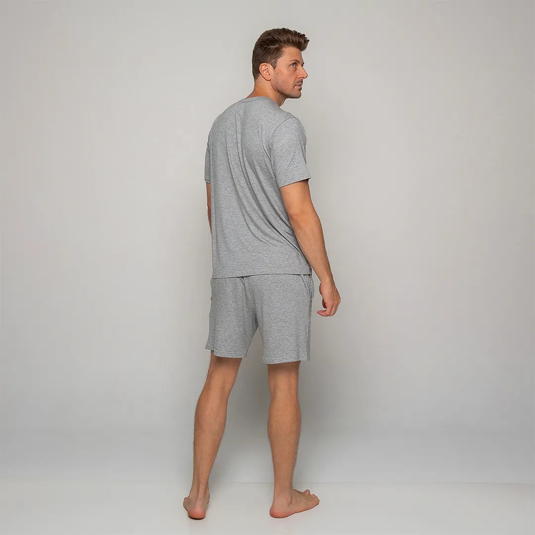 Pijama Masculino Comfty® (Camiseta Manga Curta + Samba Canção)