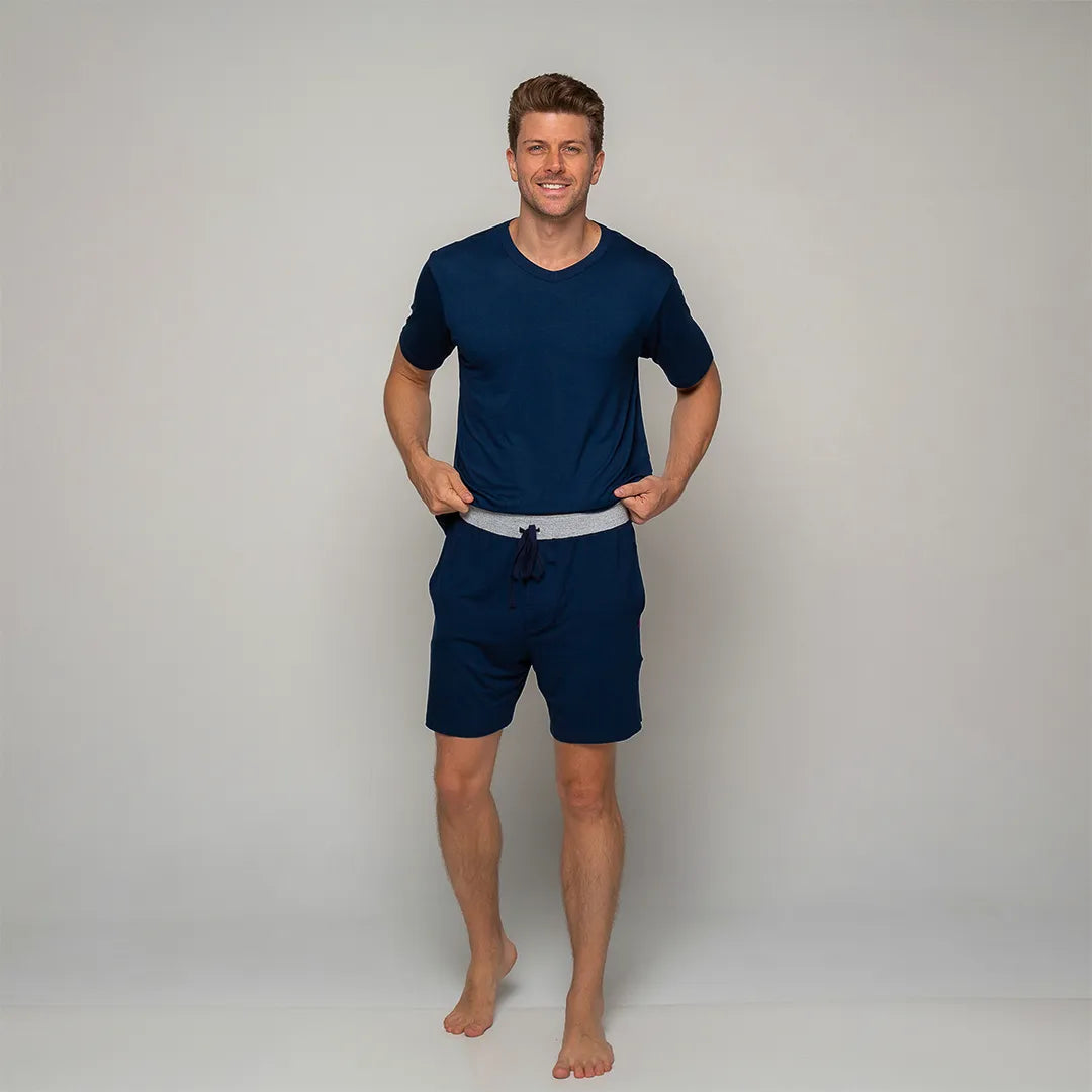 Pijama Masculino Comfty® (Camiseta Manga Curta + Samba Canção)