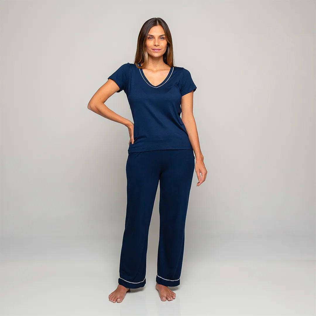 Pijama Feminino Comfty® (Camiseta Manga Curta + Calça)