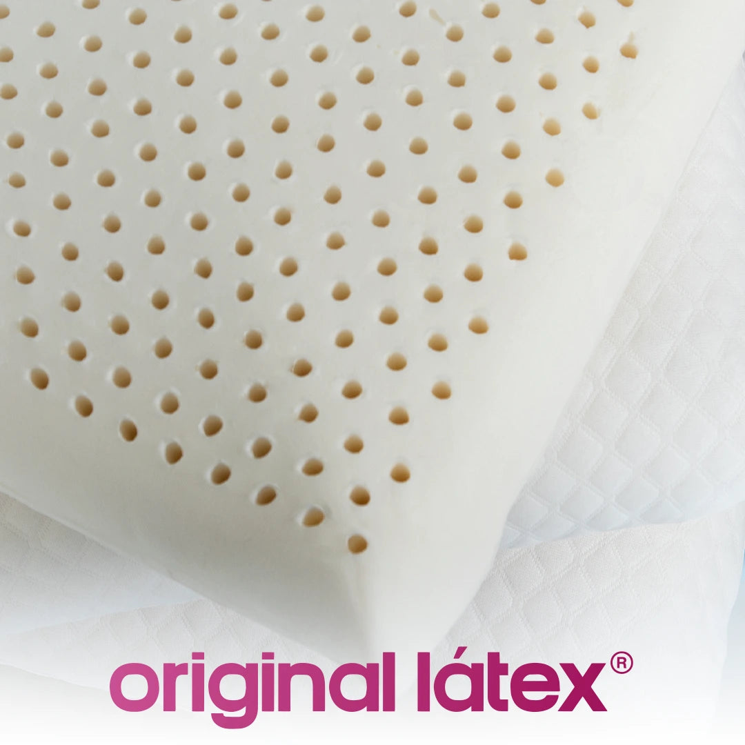 imagem aproximada mostrando os detalhes látex tailandês naturalmente resistente à poeira e aos ácaros, tornando nosso travesseiro uma escolha saudável para quem sofre de alergias.