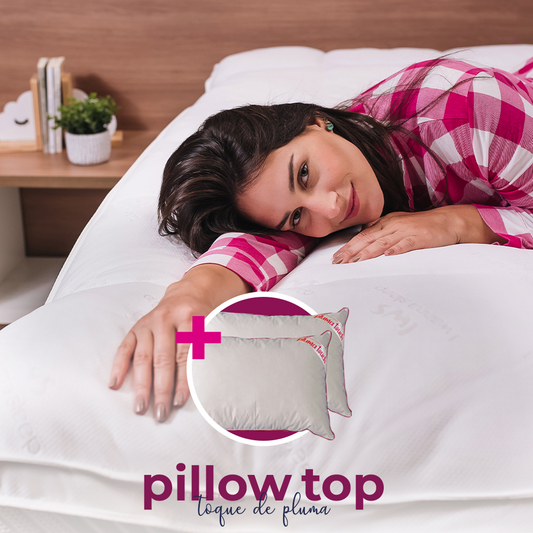Kit PillowTop Toque de Pluma Luxury + 2 Travesseiros Pluma Touch®