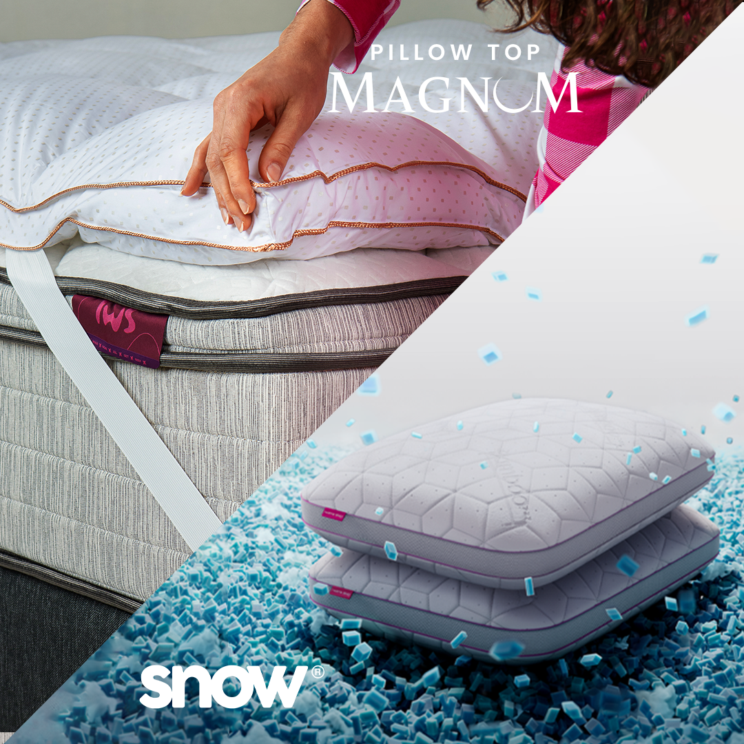 Kit com Pillow Top Magnum Pluma AirFiber IWS + 2 Travesseiros Snow