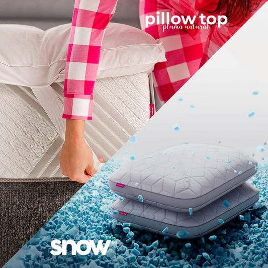 Kit PillowTop Pluma Natural + 2 Travesseiros Snow®
