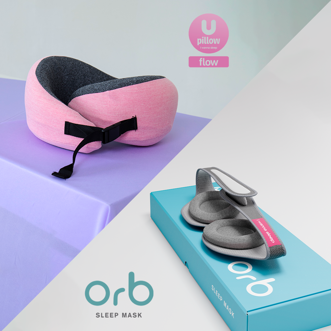 Travel Pillow U  IWS Flow + Orb Sleep Mask