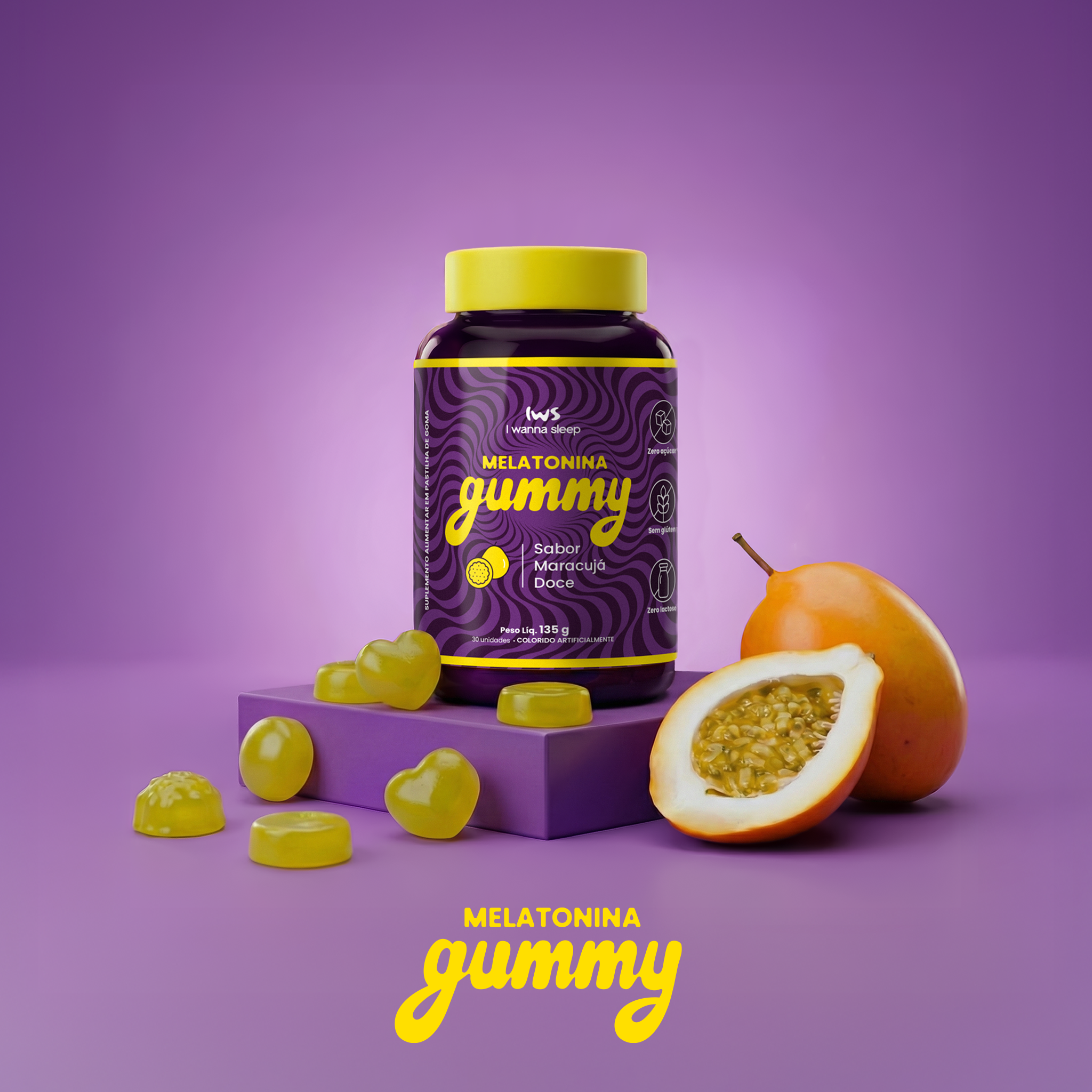 Melatonina Gummy IWS Maracujá Doce