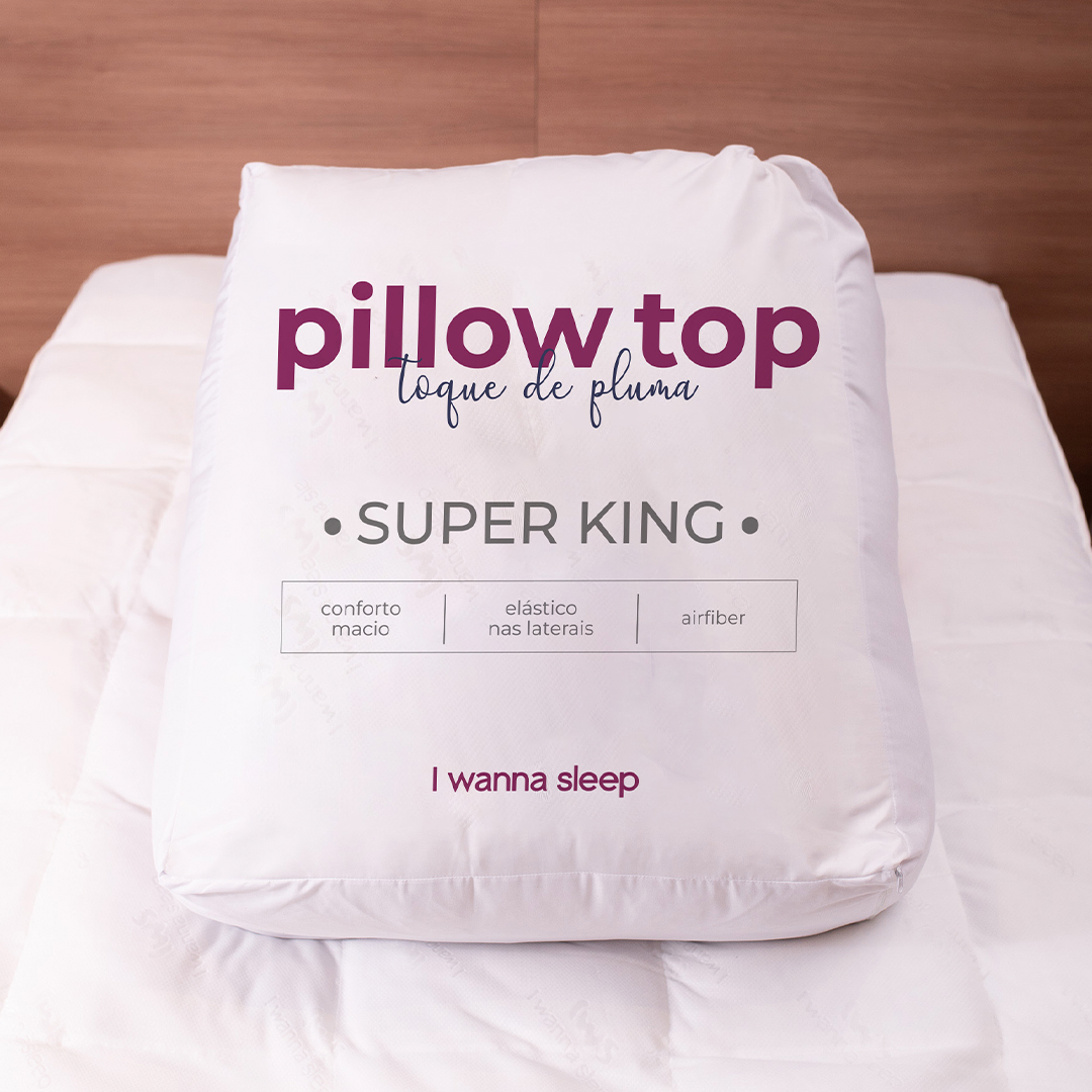 Kit PillowTop Toque de Pluma Luxury + 2 Travesseiros Pluma Touch® + Huggy®