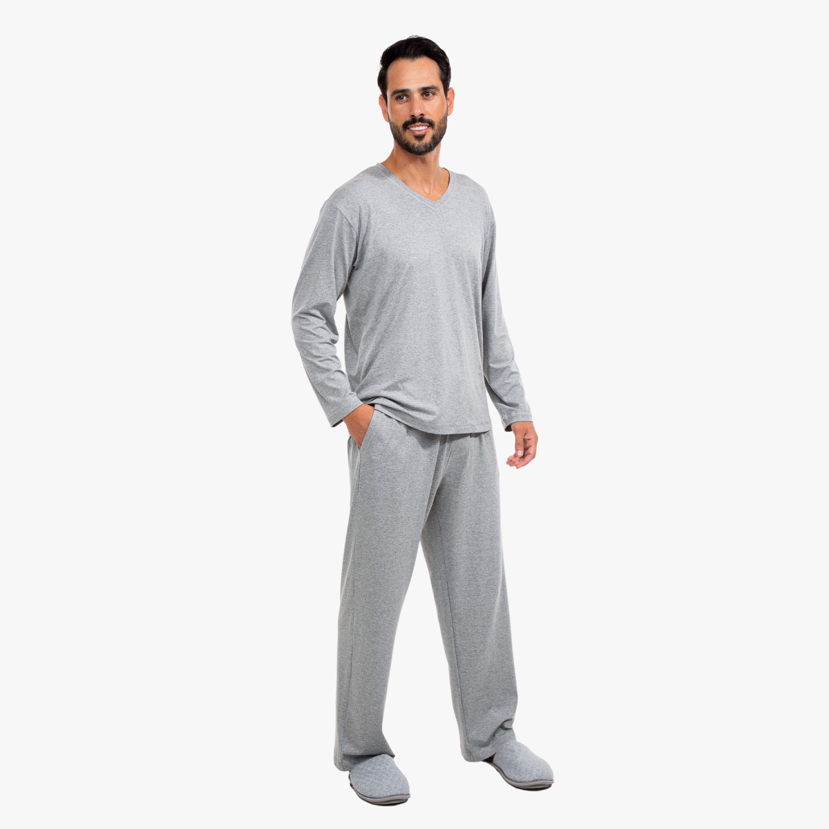 Pijama Masculino IWS Essential Manga Longa com Cal a